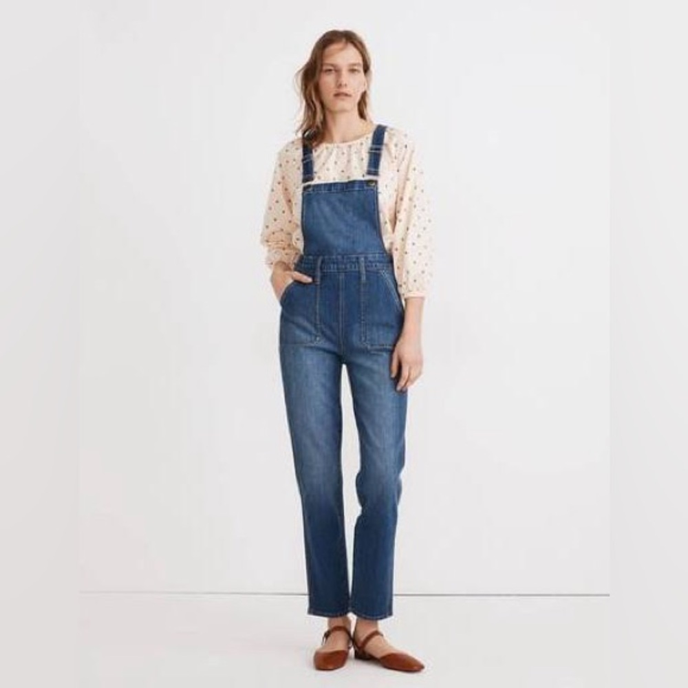Madewell Stovepipe Denim Overalls Cosman Wash
